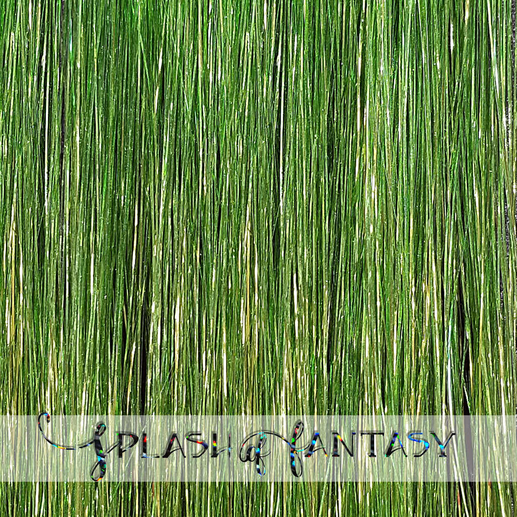 40" Shiny Fairy Hair, 100 Strands - Shiny Kelly Green