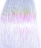 20" Hair Tinsel, 100 Strands - Color Changing Laser Pearly White