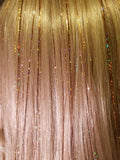 40" Sparkling Pumpkin Spice Fairy Hair, 100 Strands