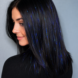 40" Sparkling Blue Flame Fairy Hair, 100 Strands