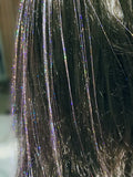 40" Sparkling Mauve Mist Fairy Hair, 100 Strands