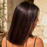 40" Sparkling Purple Orchid Fairy Hair, 100 Strands