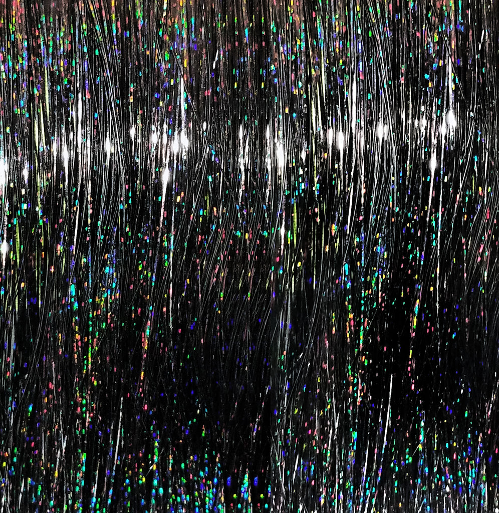 40" Sparkling Jet Black Fairy Hair, 100 Strands