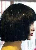 40" Sparkling Stellar Midnight Black Fairy Hair, 100 Strands