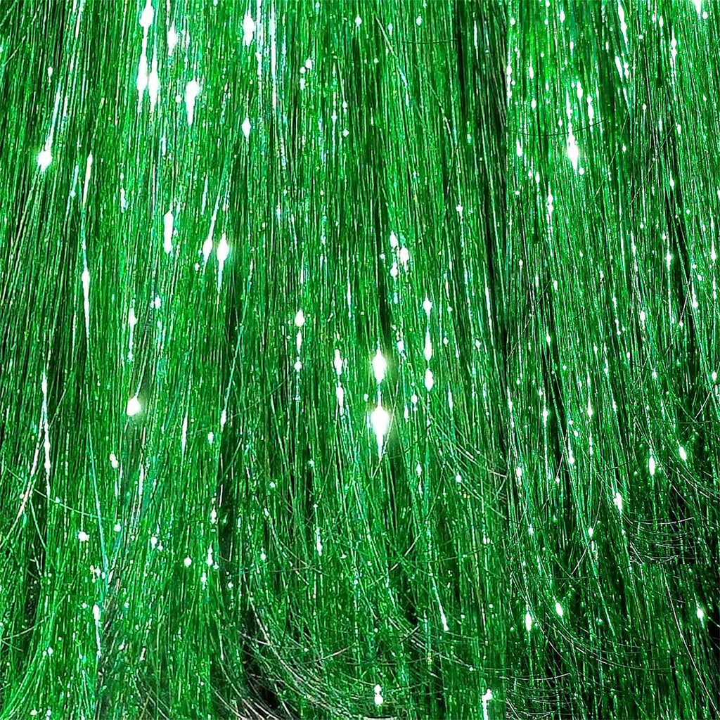 Shiny Green Fairy Hair, 100 Strands