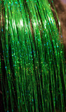 40" Sparkling Green Emerald Fairy Hair, 100 Strands