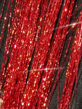 40" Sparkling Red Fire Fairy Hair, 100 Strands