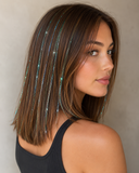 40" Sparkling Teal Fairy Hair, 100 Strands