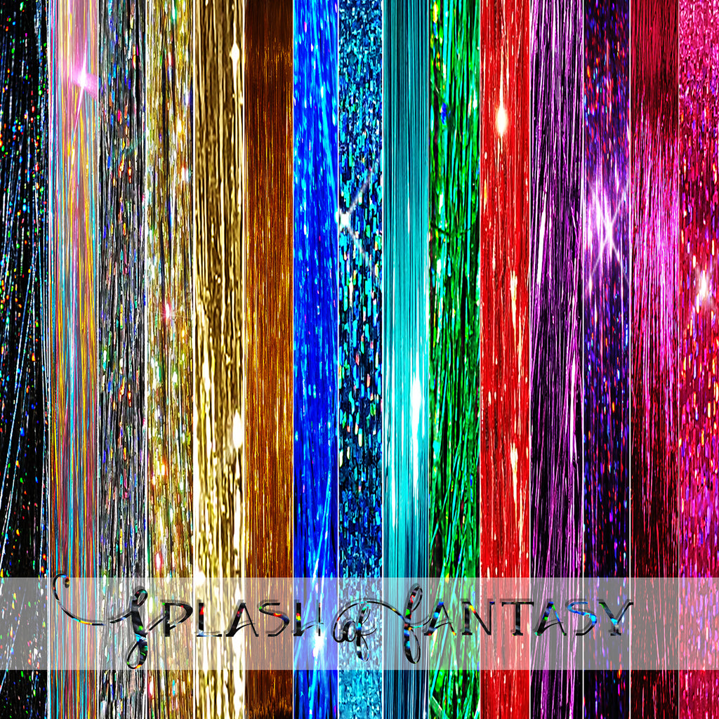 15 Colors Sparkling & Shiny 40" Fairy Hair, 1500 Strands