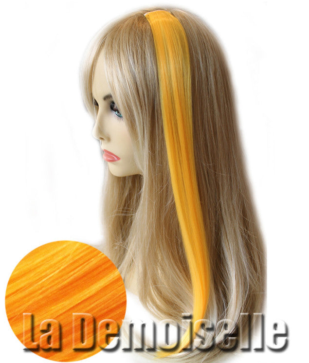 Light Orange Clip In Synthetic Hair Extension