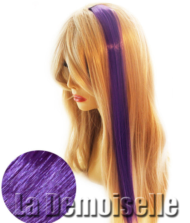 Purple Clip On Synthetic Hair Extension