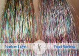 40" Shiny Fairy Hair, 100 Strands - Northern Lights Rainbow