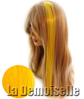 Yellow Synthetic Hair Extension Clip On