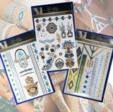 Metallic Temporary Tattoos Skin Body Art /TTV/