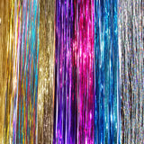 40" Fairy Hair 230 Strands Seven Colors (Purple, Rainbow, Hot Pink, Gold, White Gold, Blue & Sparkling Silver)