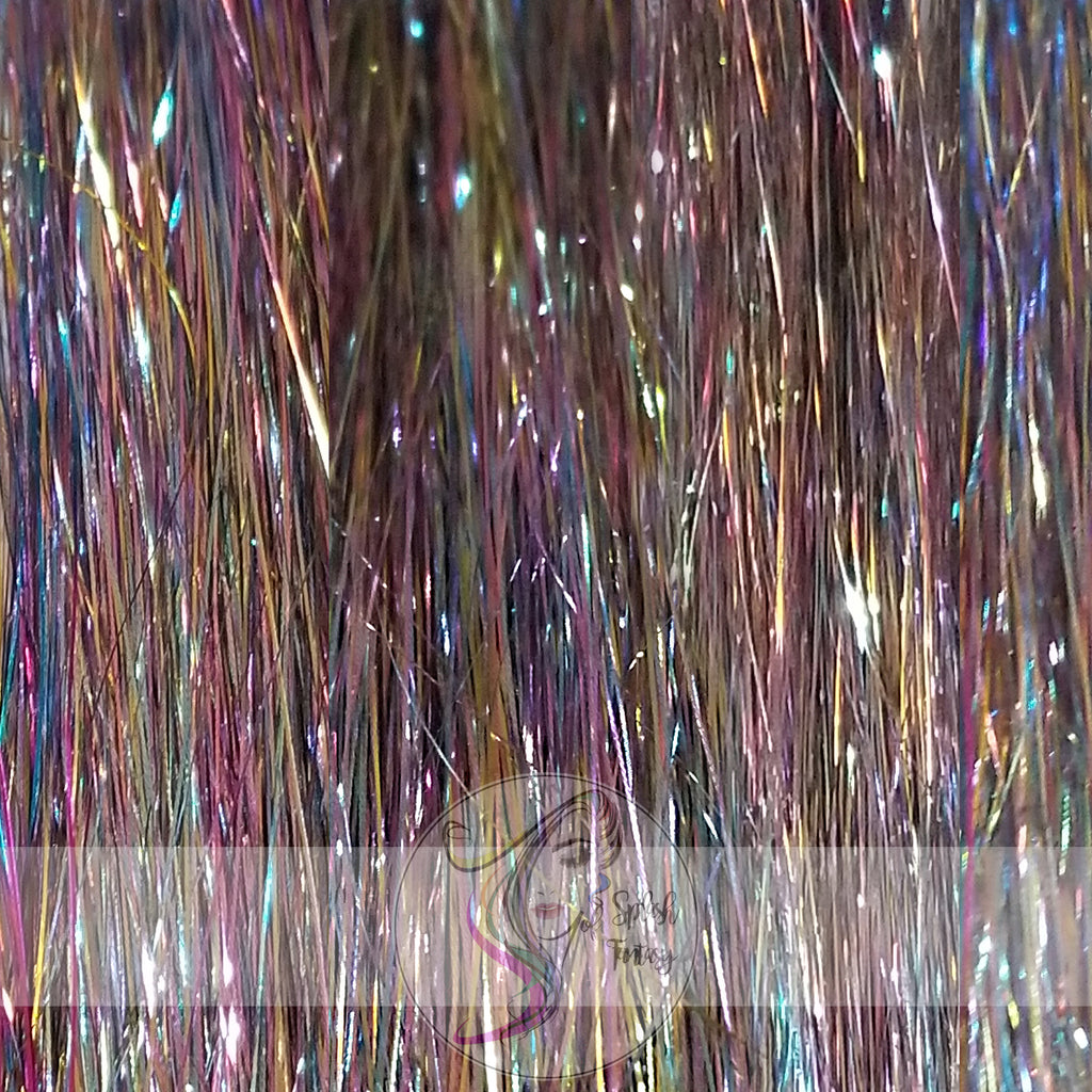 40" Shiny Fairy Hair, 100 Strands - Pastel Rainbow