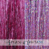 40" Fairy Hair, 200 Strands - (Shiny Charm Pink & Sparkle Mauve Mist)