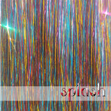 40" Sparkling Fairy Hair, 300 Strands - Sparkling Gold, Shiny Turquoise, Shiny Rainbow