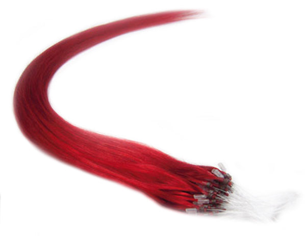 18” Red Micro Loop Ring Human Hair Extensions