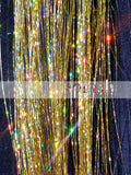 40" Sparkling Fairy Hair, 300 Strands - Sparkling Gold, Sparkling Silver, Shiny Rainbow